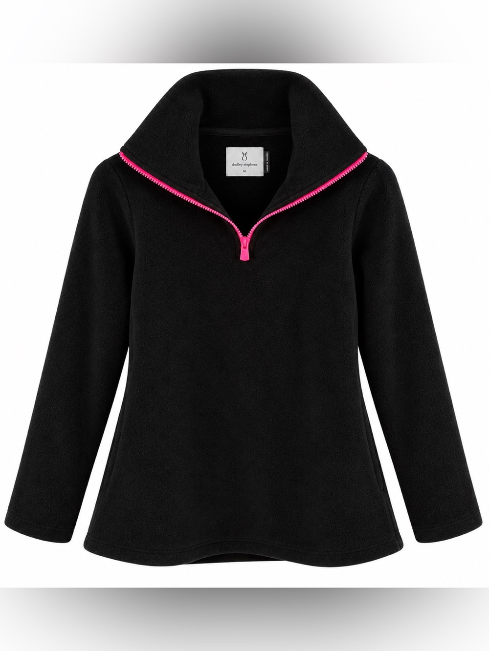 Dudley Stephens Black Fleece Quarter-Zip Pullover with Pink Zipper